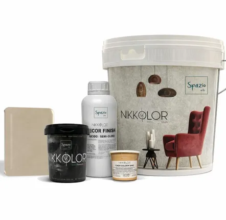 Paints and varnishes - Kit complet Microciment pour 8 m² de murs et sols – Golden Sand - NIKKOLOR ITALIA