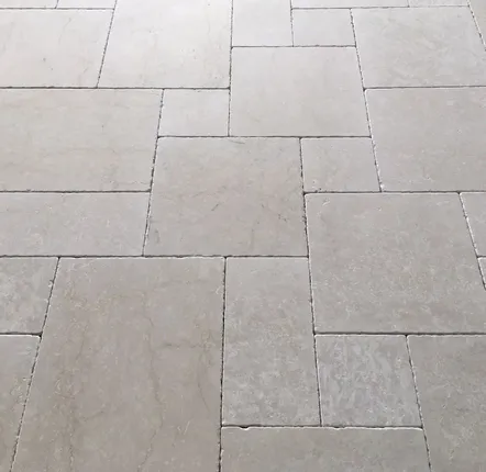 Terraces - Botticino French Pattern Mod. 15  Tumbled Versailles tiles - SENINI STONE  -NATURAL STONE MADE IN ITALY-