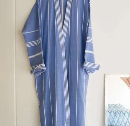 Loungewear - hammam bathrobe size L, greek blue - OTTOMANIA