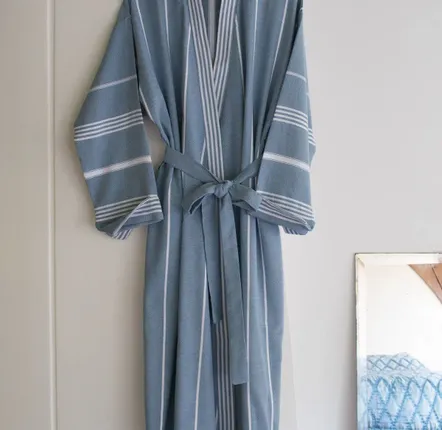 Loungewear - hammam bathrobe size L, jeans blue - OTTOMANIA