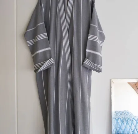 Loungewear - hammam bathrobe size L, dark grey - OTTOMANIA