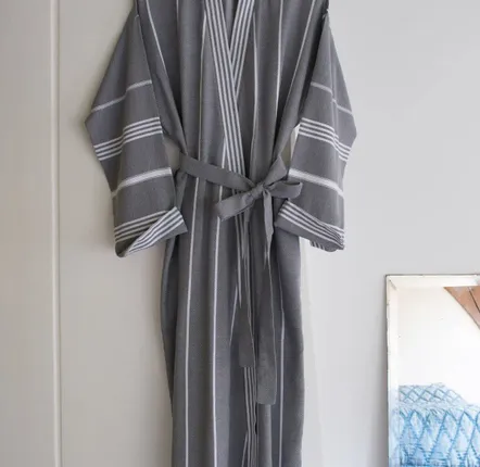 Loungewear - hammam bathrobe size L, dark grey - OTTOMANIA