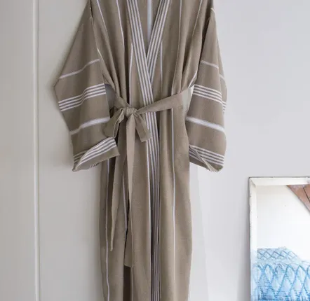 Loungewear - hammam bathrobe size L, olive green - OTTOMANIA