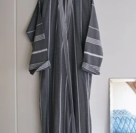 Loungewear - hammam bathrobe size L, black - OTTOMANIA