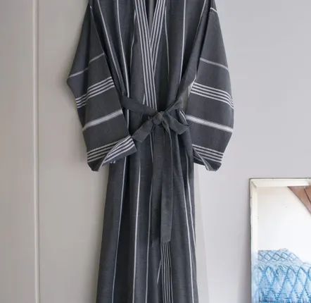 Loungewear - hammam bathrobe size L, black - OTTOMANIA