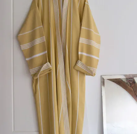 Loungewear - hammam bathrobe size L, mustard yellow - OTTOMANIA