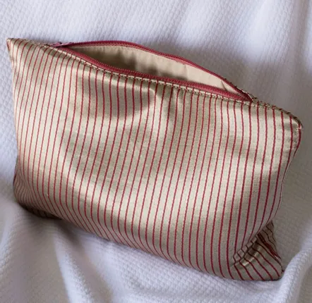 Serviettes de bain - trousse de toilette, rayé rouge d'or - OTTOMANIA
