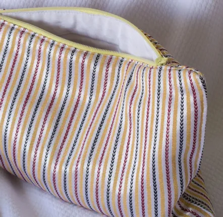 Serviettes de bain - trousse de toilette, rayé jaune, rouge et noir - OTTOMANIA