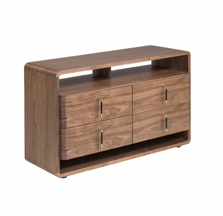 Chiffonniers - Commode en noyer et PVC noir - ANGEL CERDÁ