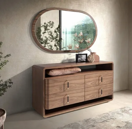 Chiffonniers - Commode en noyer et PVC noir - ANGEL CERDÁ