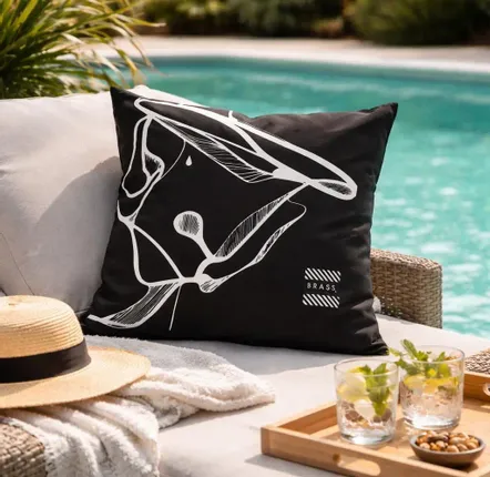 Garden textiles - Black Mobali Outdoor Cushion 60 x 60 - Design by BRASS - ARTDECORIS