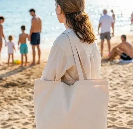 Sacs et cabas - Emma  - Sac de plage en coton 220gsm à personnaliser - MEME BERNADETTE (FEEL-INDE)