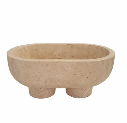 Plateaux - Bol en travertine beige - SAGIT