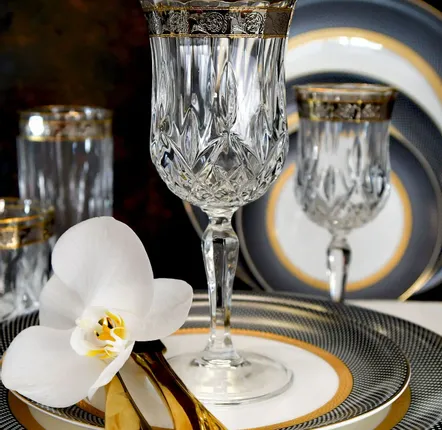 Verres à pied - Verres à vin en platine -Opera Platin OCB 230ml - COMBI POLAND GLASS DECORATOR