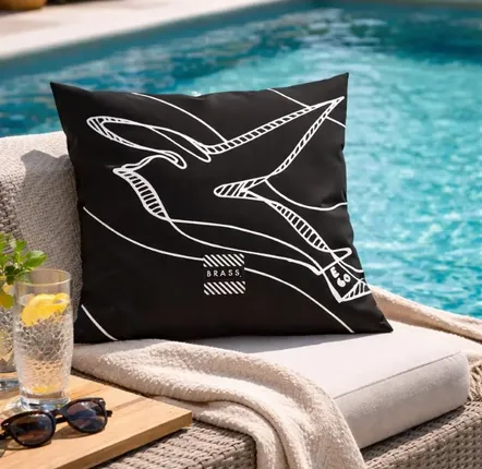 Garden textiles - Black Colombes 60 x 60 outdoor cushion cover - Design by BRASS - ARTDECORIS