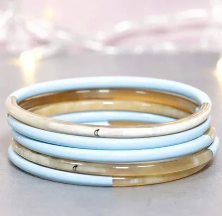 Jewelry - Jonc corne Bleu pastel n°20 - JOLIE JULIE