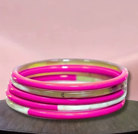 Bijoux - Jonc corne Rose Vif - JOLIE JULIE