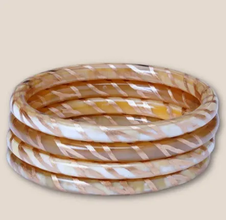 Jewelry - Bracelet Corne 6mm Zébre Champagne 02 - JOLIE JULIE