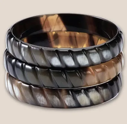 Jewelry - Bracelet Corne Noir Grave 12mm - JOLIE JULIE