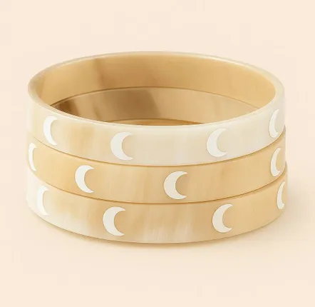Jewelry - Bracelet Corne 10mm Lune Ecru 36 - JOLIE JULIE