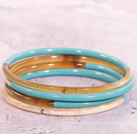 Bijoux - Jonc corne Bleu Lagon - JOLIE JULIE