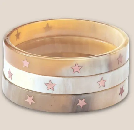 Bijoux - Bracelet Corne 10mm Etoile Champagne 02 - JOLIE JULIE
