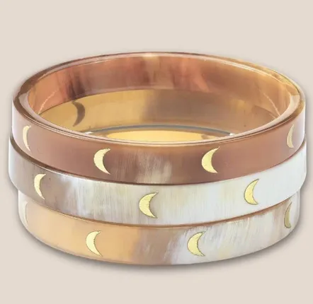 Bijoux - Bracelet Corne 10mm Lunes Or 01 - JOLIE JULIE