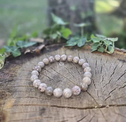 Jewelry - BRACELET PIERRE RONDE AGATE FOSSILE - JOLIE JULIE