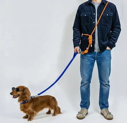 Cadeaux - laisse multi-position LÉON. - Laisse pour chien - Orange et bleu - BY CHURCHILL.®