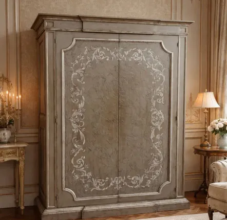 Wardrobe - "Rinascimento" Wardrobe hand decorated with spatulated finish - INTERIORS ITALIA