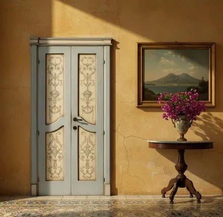 Doors - Hand Painted door with 2 wings - INTERIORS ITALIA
