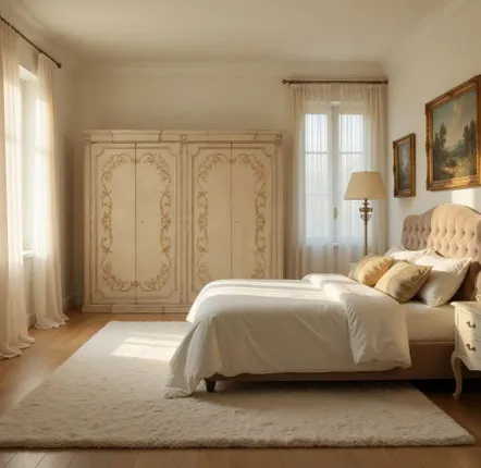 Wardrobe - "Rinascimento" Wardrobe hand decorated with 4 doors - INTERIORS ITALIA