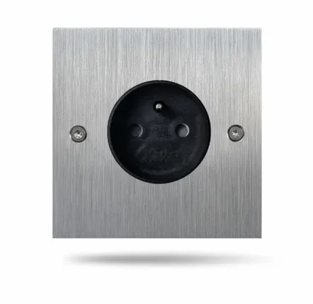 Decorative objects - Initial - Brushed Stainless Steel 1 black power outlet 80x80 - 6IXTES