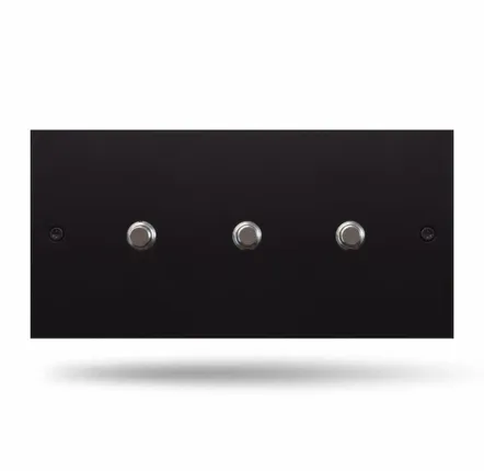 Decorative objects - Black painted stainless steel | 160x80 horizontal | 3 round buttons - 6IXTES