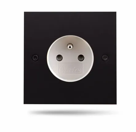 Decorative objects - Initial - Black painted stainless steel white power outlet 80X80 - 6IXTES