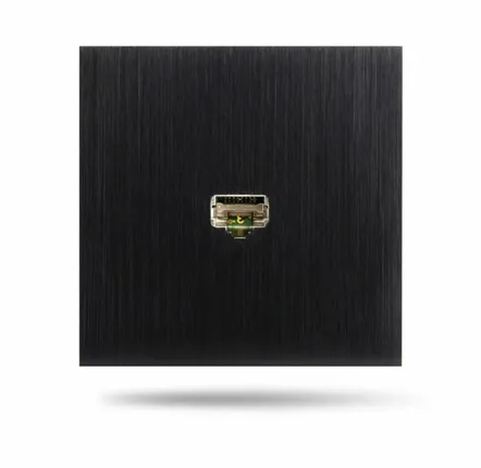 Decorative objects - Allure - Brushed Black Aluminum RJ45 80x80 Single Station - 6IXTES