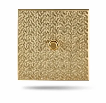 Customizable objects - Elite - Guilloché brass - 1 round push button - 80x80 - 6IXTES