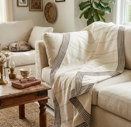 Homewear - Jeté de canapé en coton fabriqué à la main à partir de saris d'occasio - I WAS A SARI