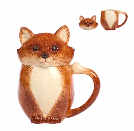 Christmas table settings - DOL.FOX MUG TT BRWN 16CM handwash only - GOODWILL M&G