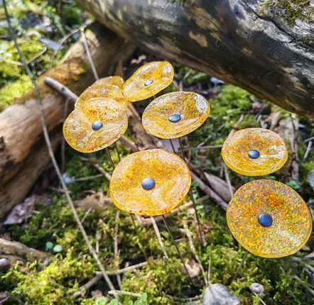 Accessoires de jardinage - Fleur ronde en verre pour usage extérieur en transparent, jaune, orang - CARNEOL GLASS
