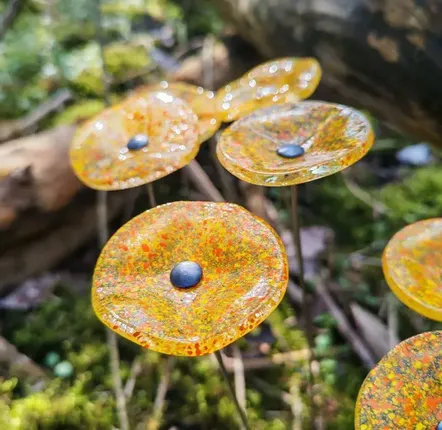 Accessoires de jardinage - Fleur ronde en verre pour usage extérieur en transparent, jaune, orang - CARNEOL GLASS