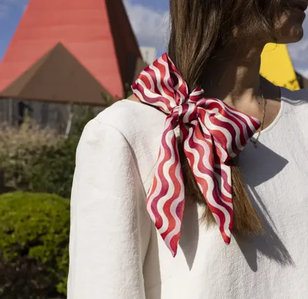 Hair accessories - Red Line Silk Twilly - ELCIELA