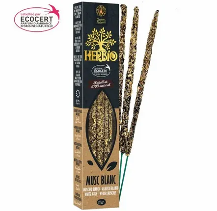 Parfums d'intérieur - Encens Smudge Ecocert Herbio Musc Blanc 20g - ARABESK
