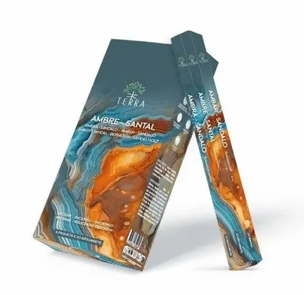 Parfums d'intérieur - Encens Terra Sans Charbon Hexa - Ambre Santal 30g - ARABESK