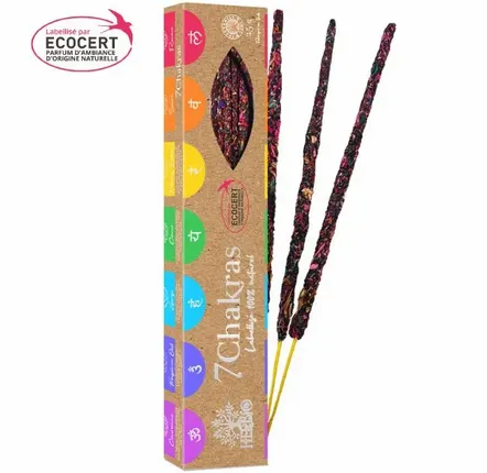 Parfums d'intérieur - Encens Herbio 7 Chakras Ecocert En Bâton Fagot 20g - ARABESK