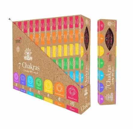 Parfums d'intérieur - Encens Herbio 7 Chakras Ecocert En Bâton Fagot 20g - ARABESK
