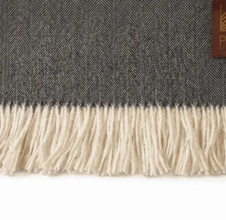 Throw blankets - Throw Blanket- Baby Alpaca- Herringbone Classic - PUEBLO