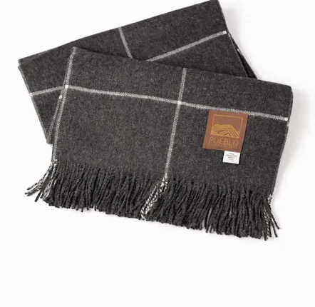 Throw blankets - Throw Blanket-All Baby Alpaca- Windowpane - PUEBLO