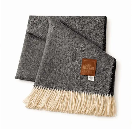 Throw blankets - Throw Blanket- Baby Alpaca- Herringbone Classic - PUEBLO