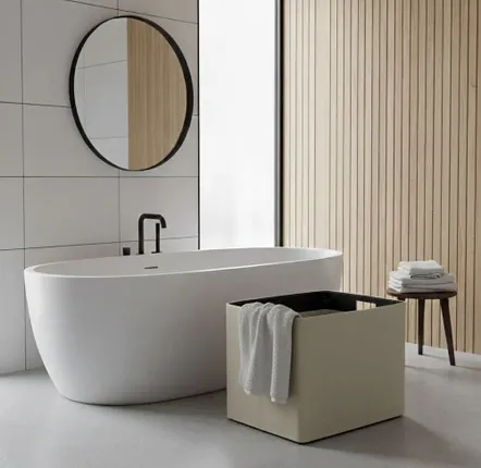Paniers à linge - Panier à linge cuir avec poignées NOEGI - LIMAC DESIGN